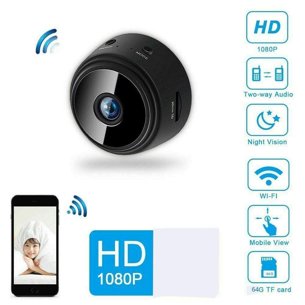 TECHNOVIEW Wireless WiFi, HD 1080p Mini Portable Security Camera,