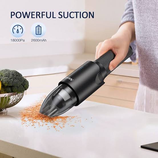 3 in 1 High Power Vacuum Cleaner Portable 18000PA Wireless Car Vacuum Cleaner with 12500mAh Battery Small Handheld Vacuum Cleaner for home 12500mAh Large capacity battery】:Large capacity battery brings long runtimes,The 12500mAh battery can ensure the vac